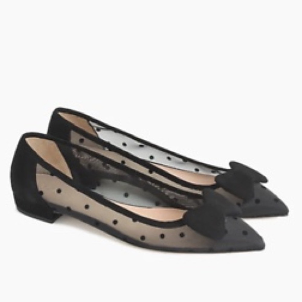 J. Crew Polka Dot Mesh Flats #H1863